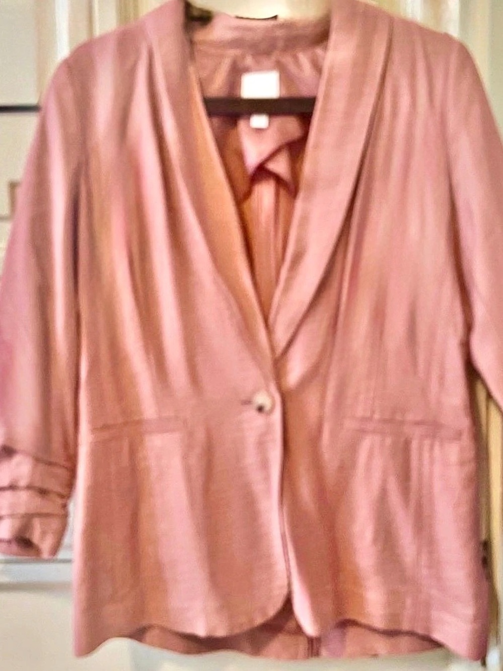 Lauren Conrad Satin-Style Blazer in Pink Size XL